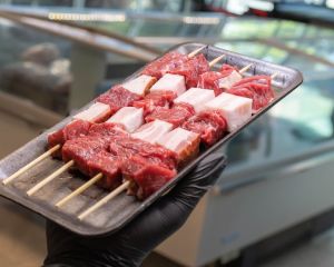 Espetinho Carne C/bacon